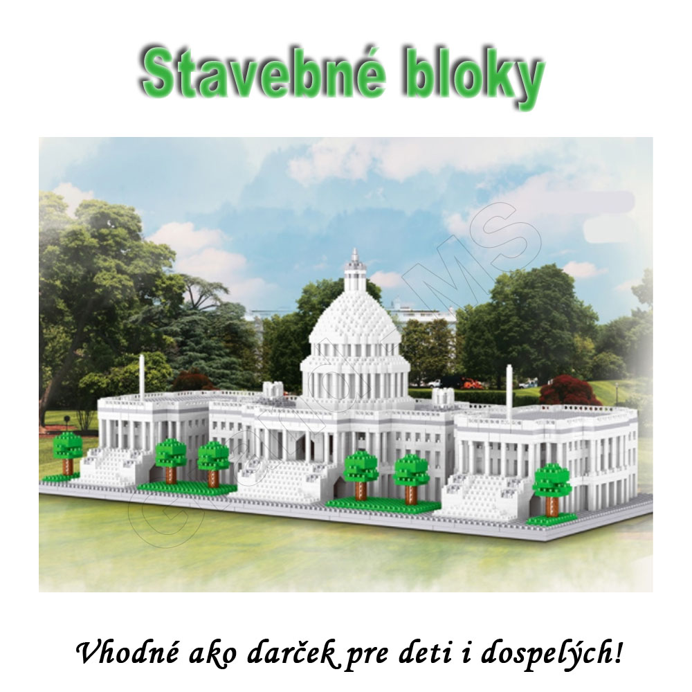 Stavebné bloky - 3D model Bieleho domu v USA 3796ks