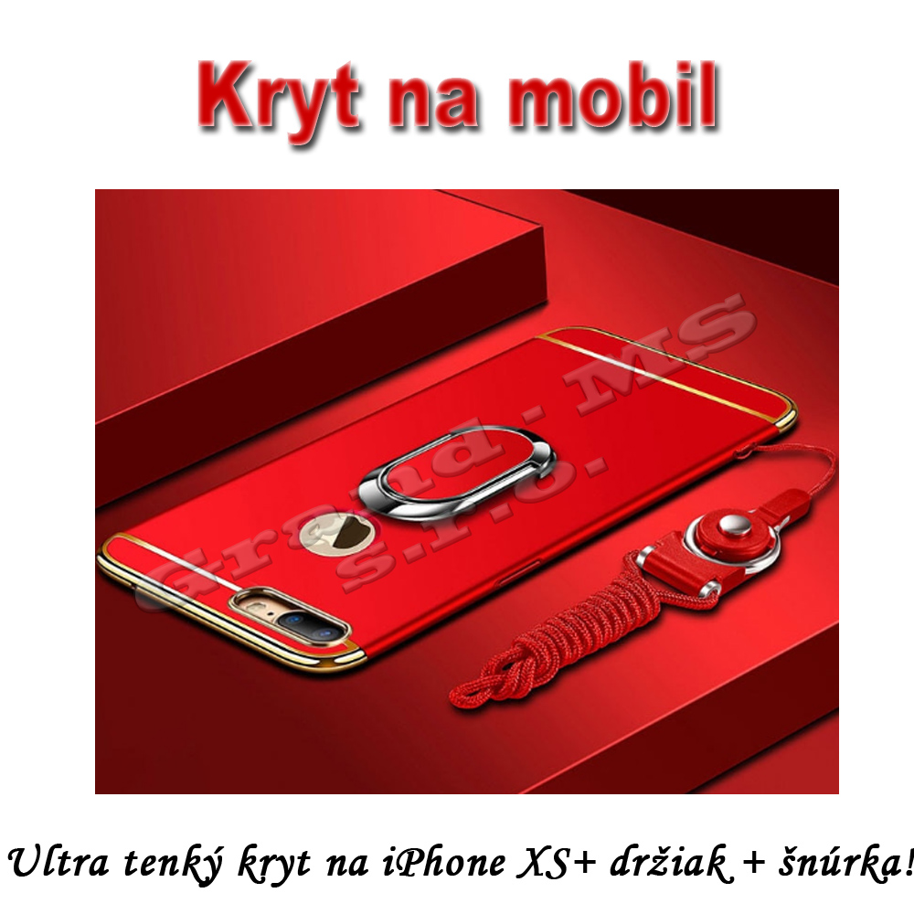 Ultra tenký kryt na mobil iPhone Xs, X+ magnetický držiak + šnúrka A