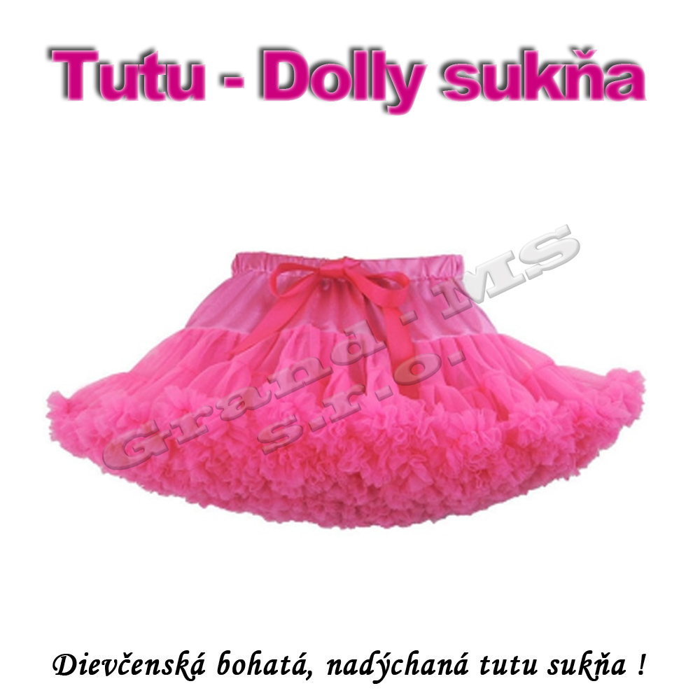 Tutu - Dolly sukňa pre dievčatá od 3 do 6 rokov, sýto ružová