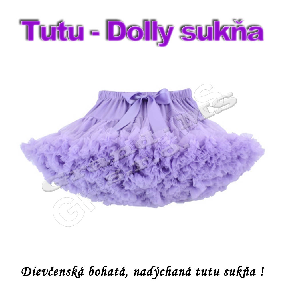 Tutu - Dolly sukňa pre dievčatá od 3 do 6 rokov, svetlo-fialová