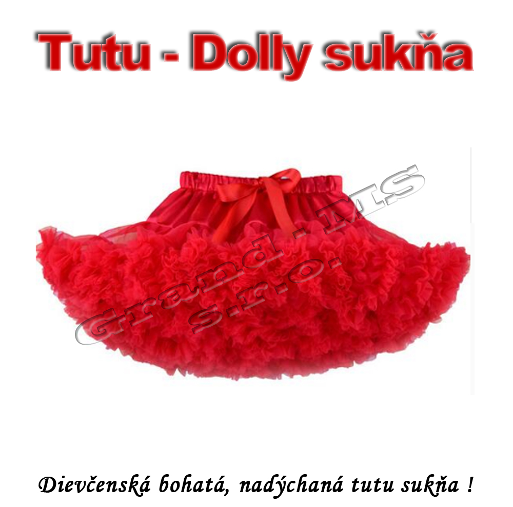 Tutu - Dolly sukňa pre dievčatá od 3 do 6 rokov, červená