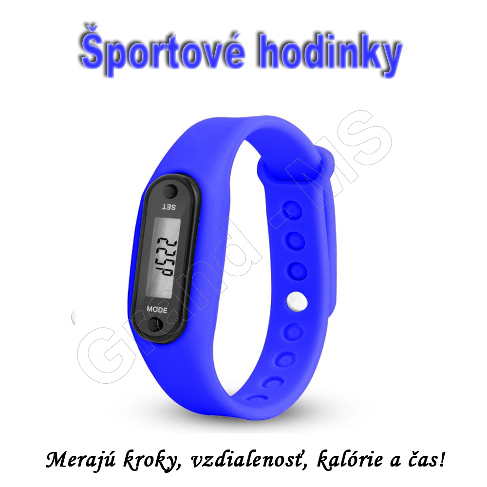 Športové digitálne hodinky s krokomerom QUEEN-US 0213 modré