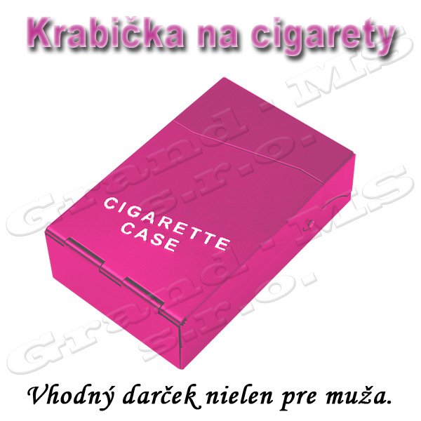 Tabatierka, púzdro, obal či krabička na cigarety, ružová