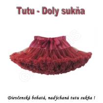 Tutu - Dolly sukňa pre dievčatá od 3 do 6 rokov, bordová