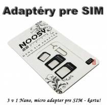 Adapter Nano micro na SIM kartu - 3 v 1 + kľúč