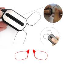 Mini prenosné okuliare na čítanie - červené +2.50
