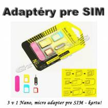 Adapter Nano micro na SIM kartu - 4 v 1 + kľúč