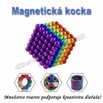 Magnetická NEOKOCKA, magnetické guličky farebné 216ks, 3mm