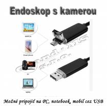 Endoskop s HD kamerou, 2 MPx, 640x480, 5.5mm, kábel 10m
