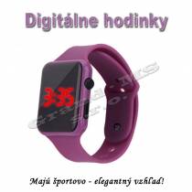 Športovo-elegantné digitálne hodinky QUEEN-US 0220, fialové
