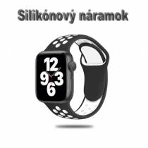 Náhradný silikonový remienok pre Apple Watch S-M 38/40/41 bielo-čierny