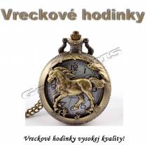 Vreckové hodinky - retro bronzový VLK 3D dizajn